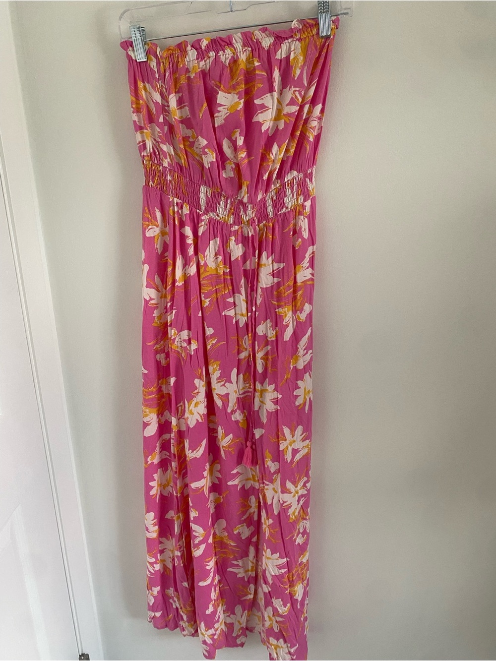 Jessica Simpson Pink Floral Strapless Maxi Dress